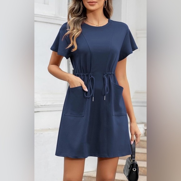 Evaless Round Neck Ruffle Sleeve Tshirt Dress - Picture 2 of 8